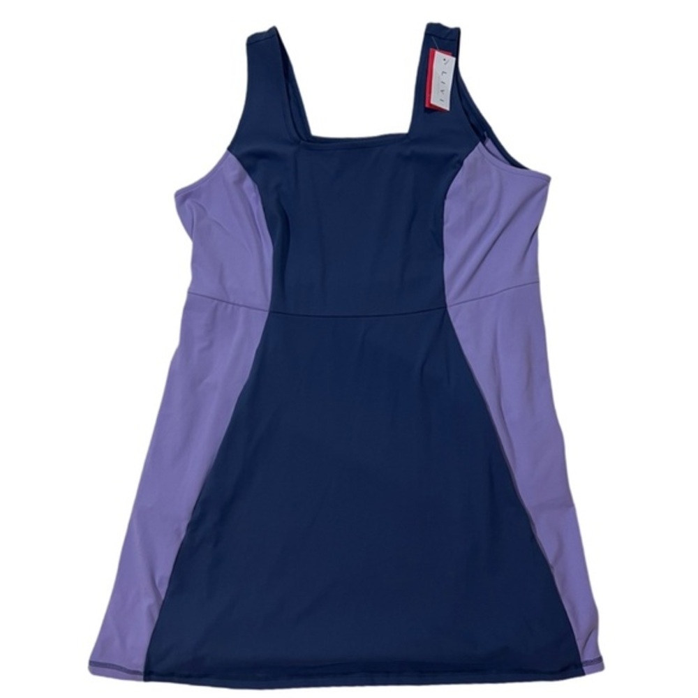 Livi Active Navy and Lavender Colorblock Midi Dress